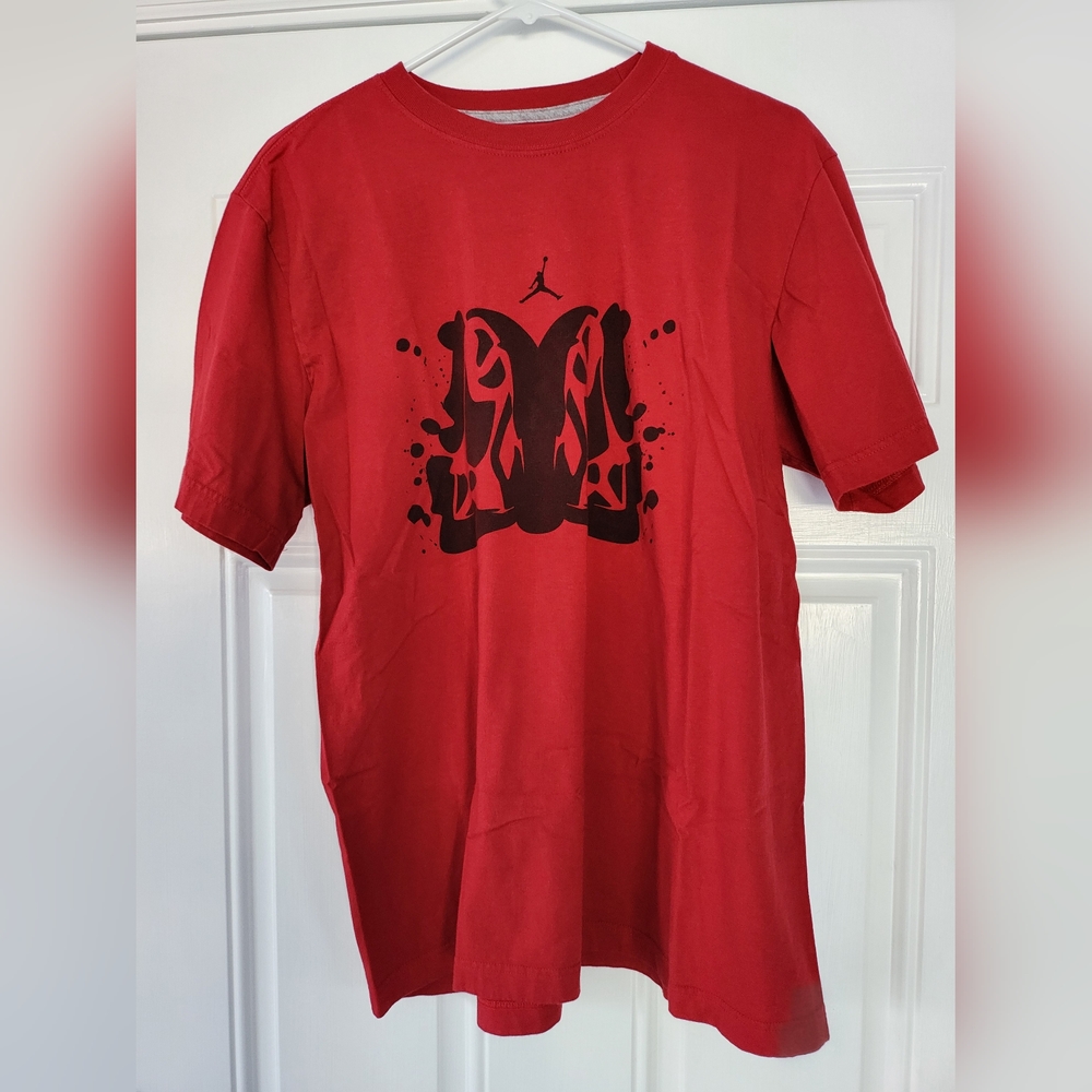 Nike Air Jordan Jumpman Rare Old School Men's L Large Graphic T-Shirt Red Black